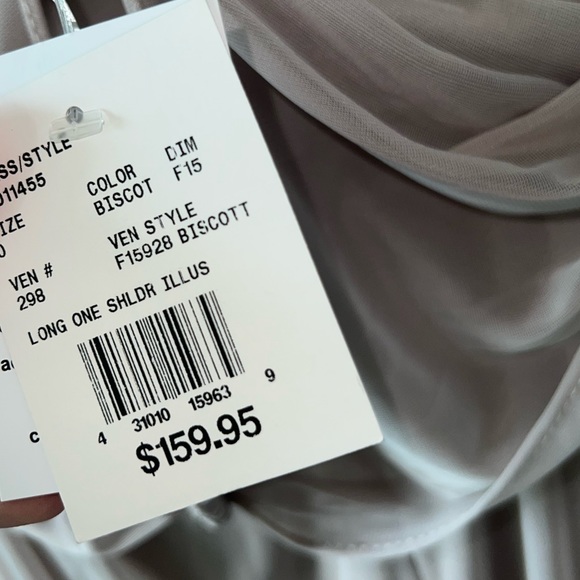 BRAND NWT David’s Bridal Gray Long Biscot Gray Dress size 0 - Picture 7 of 15